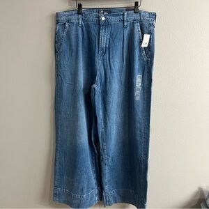 Women’s Gap high rise wide leg‎ jeans. Sz 18 regular. 100% cotton. NWT
